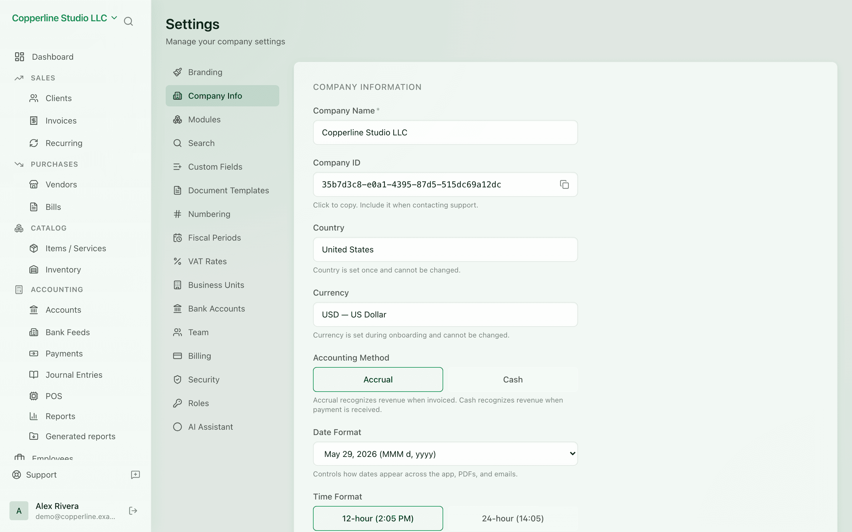 The Branding screen in Nefin